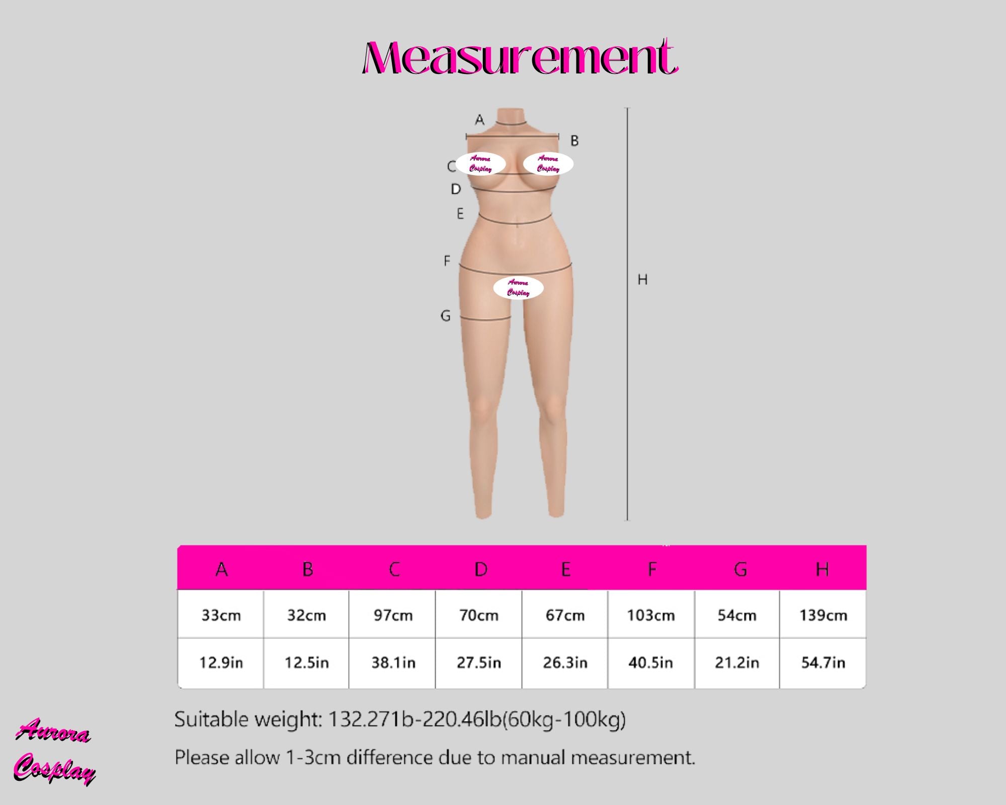 G Cup Bodysuit Featuring East-West Contour for Realistic Appeal - Aurora Cosplay