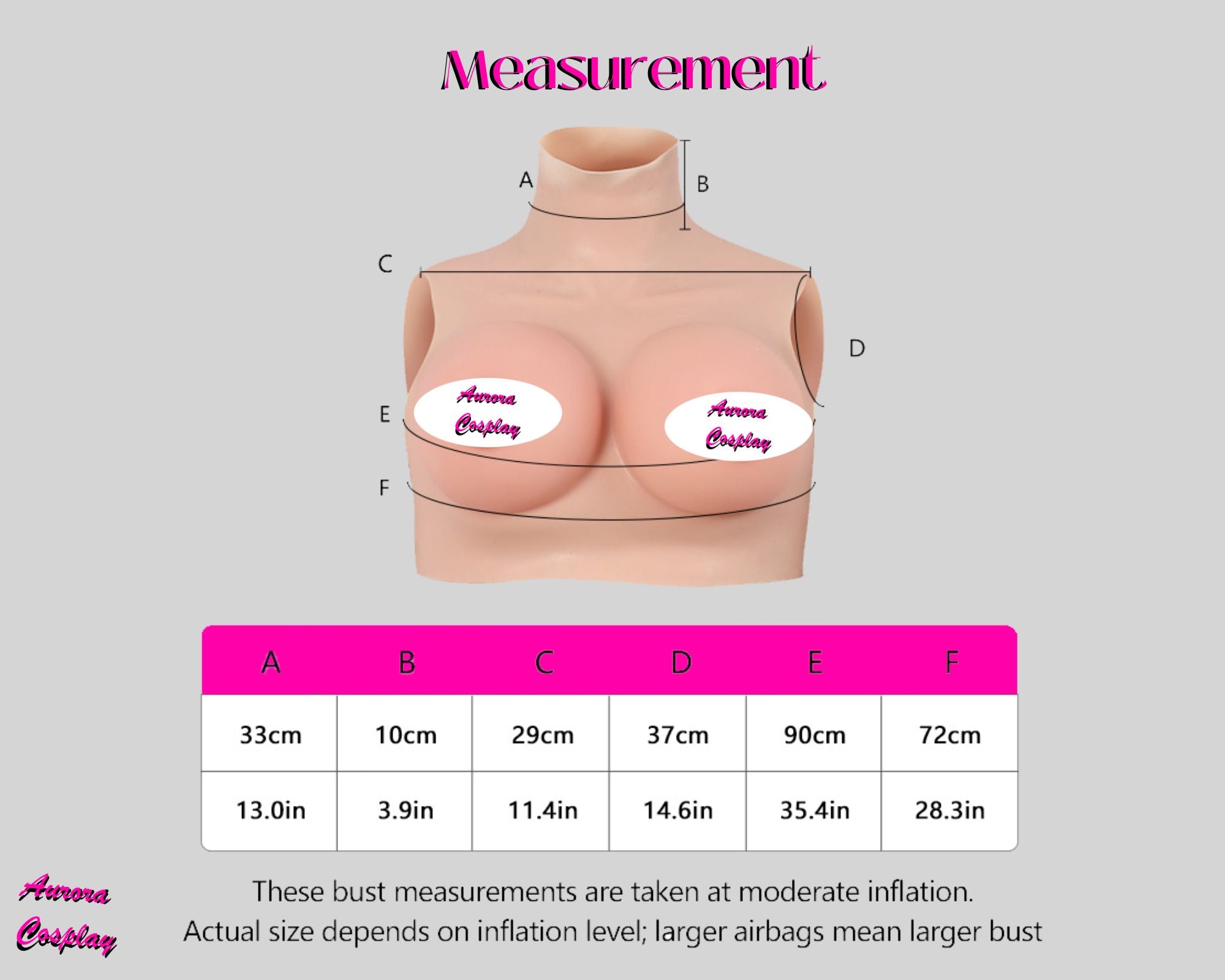 Inflatable D Cup Air-Filled Silicone Breast Forms for Enhanced Realism - Aurora Cosplay
