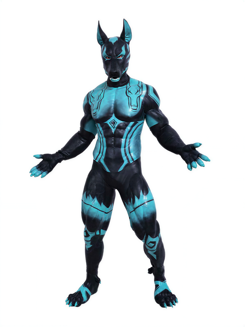 Cerberus-Themed Furry Muscle Suit - Premium Silicone Fursuit for Cosplay - Aurora Cosplay