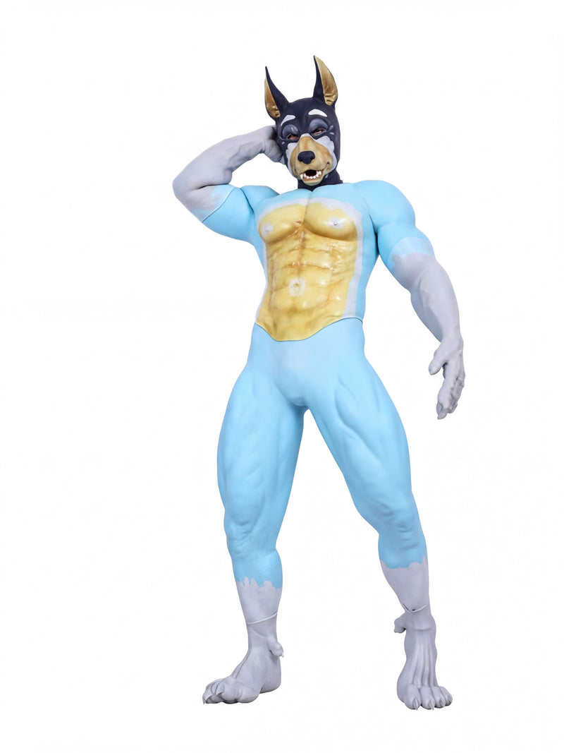 Bandit-Themed Furry Muscle Suit - Stealthy Silicone Fursuit for Cosplay - Aurora Cosplay