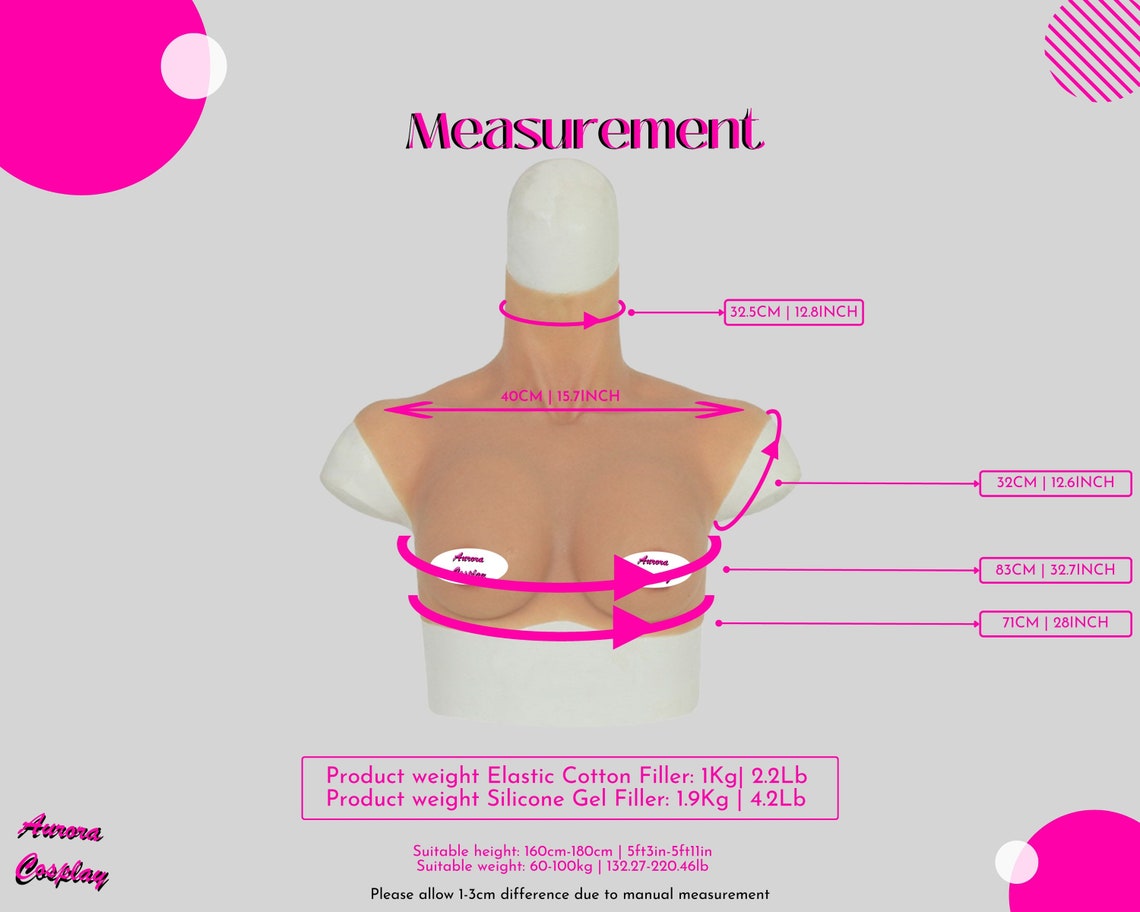 Awakenedyou Silicone Sleeveless Breast Shirt / Breast Plate color: Tan  Silicone Prosthetics for Transgender MTF, Drag Queens PRIDE -  Sweden