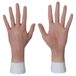 Silicone Realistic Hands Gloves Pose-able Painted Silicone Unisex Cosplay Hand - Light Skin Tone - Display Model Prop - Aurora Cosplay