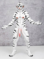 White Tiger Fursuit: Elite Silicone Muscle Costume for Cosplay